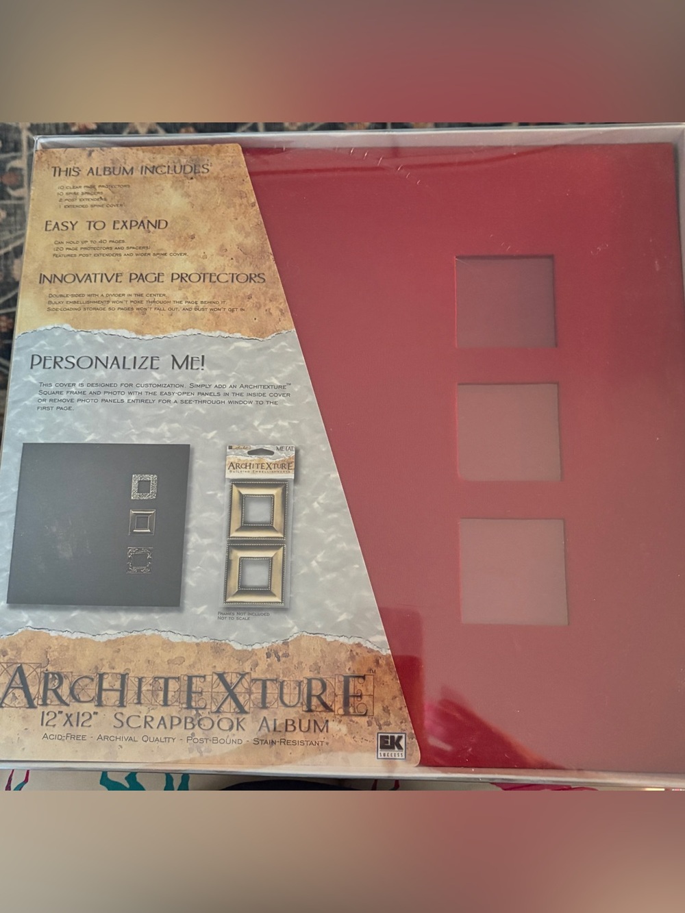 Architexture Red 12x12 Scrapbook Album NWT